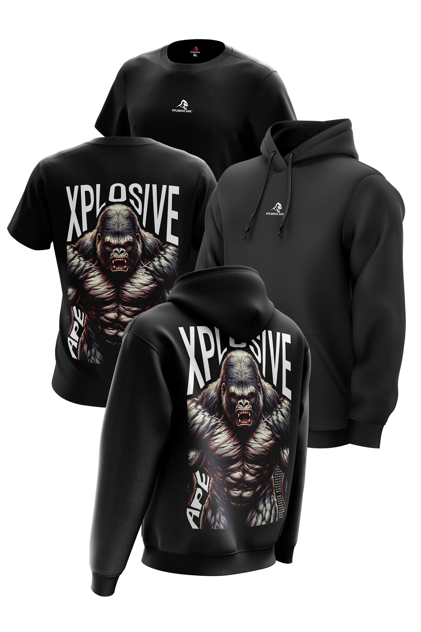 XAPE Dominance Hoodie & Tee Combo - Black