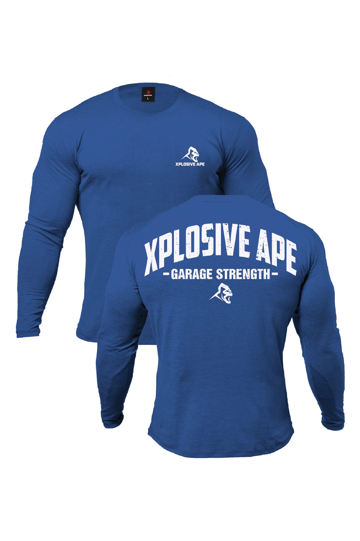 XAPE Garage Strength V2 Long Sleeve Tee - Royal Blue