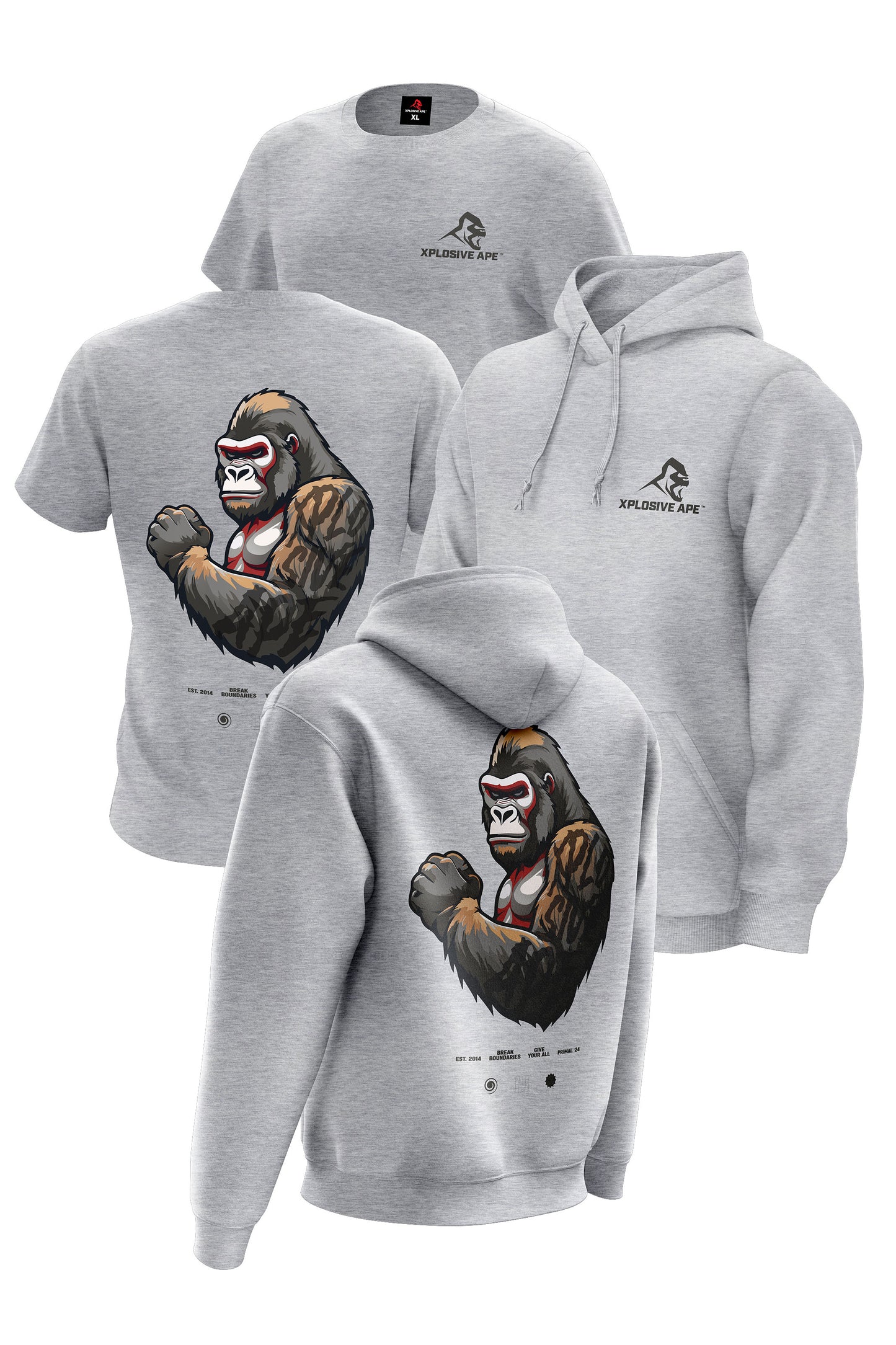 XAPE Powerhouse V3 Hoodie & Tee Combo - Sports Grey