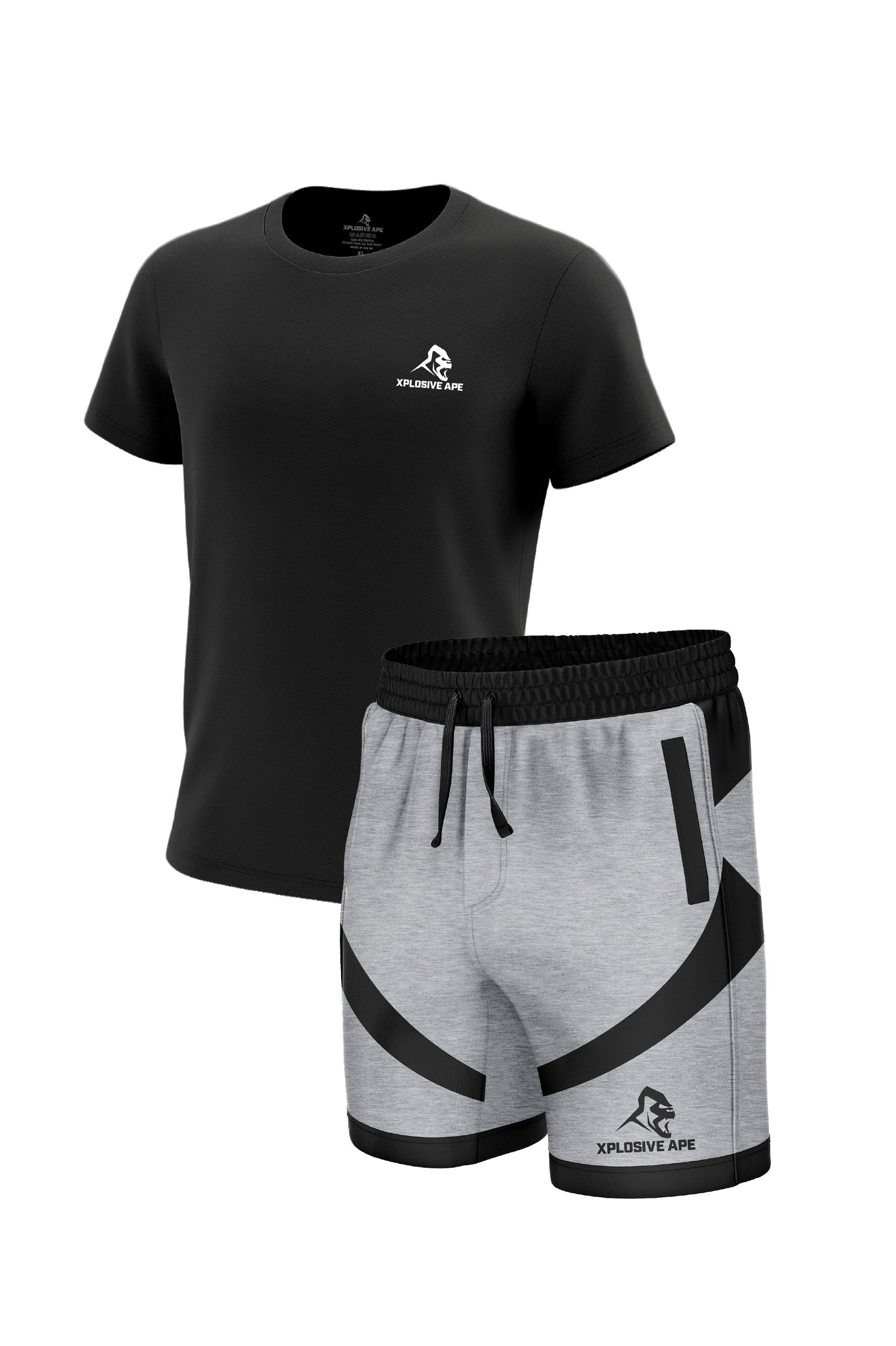 XAPE Prime Tech Tee & Apollo Shorts Combo - Black/Grey
