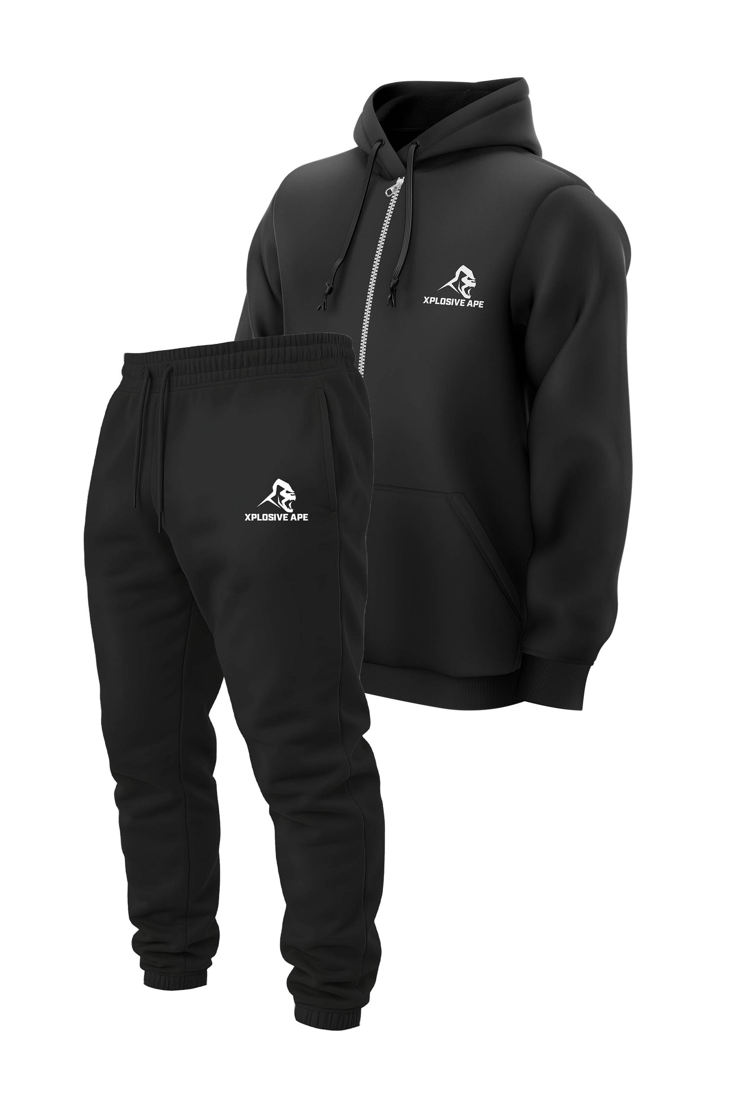 XAPE Prime Logo Zip Hoodie & Classic Logo Joggers Combo - Black