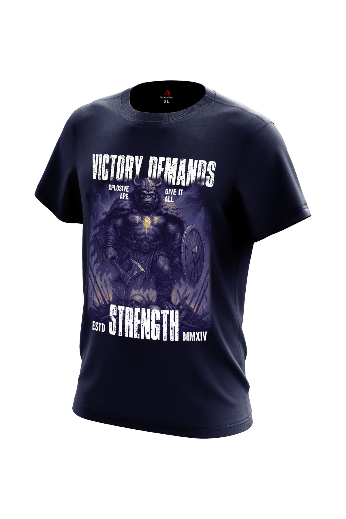XAPE Victory Demands Strength Tee - Navy