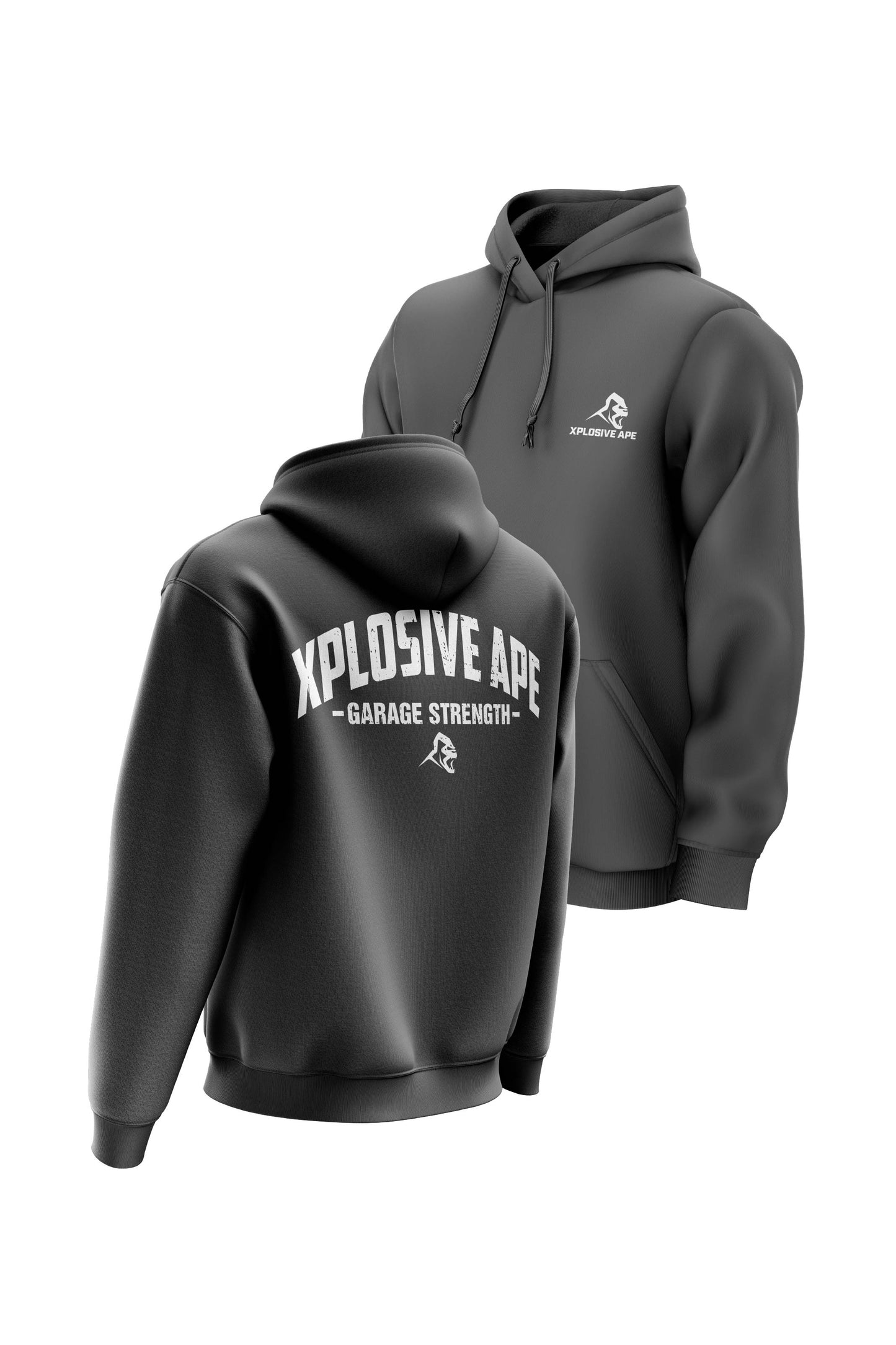 XAPE Garage Strength Hoodie - Charcoal