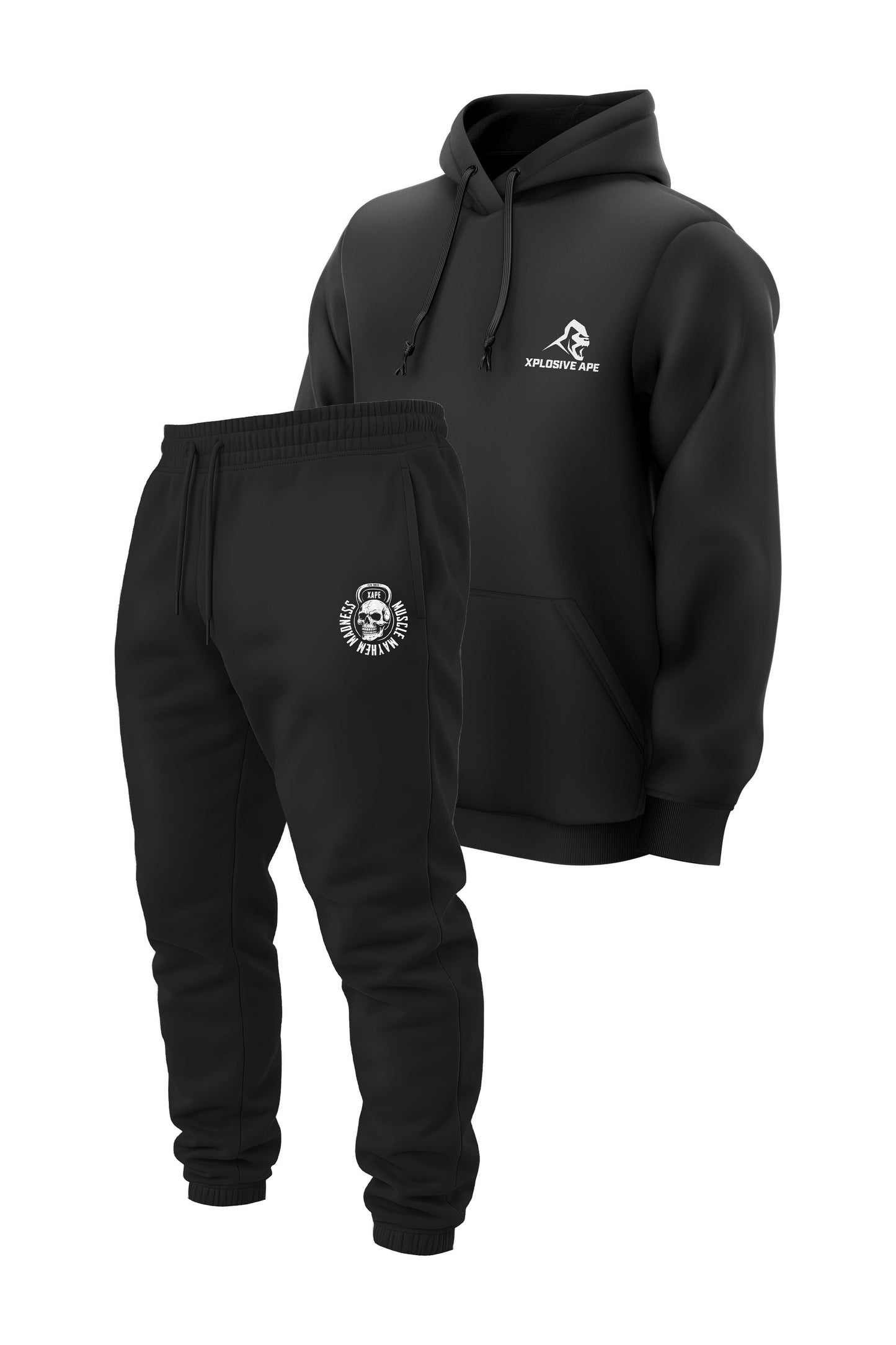 XAPE Prime String Hoodie & Hardwired Joggers Combo - Black