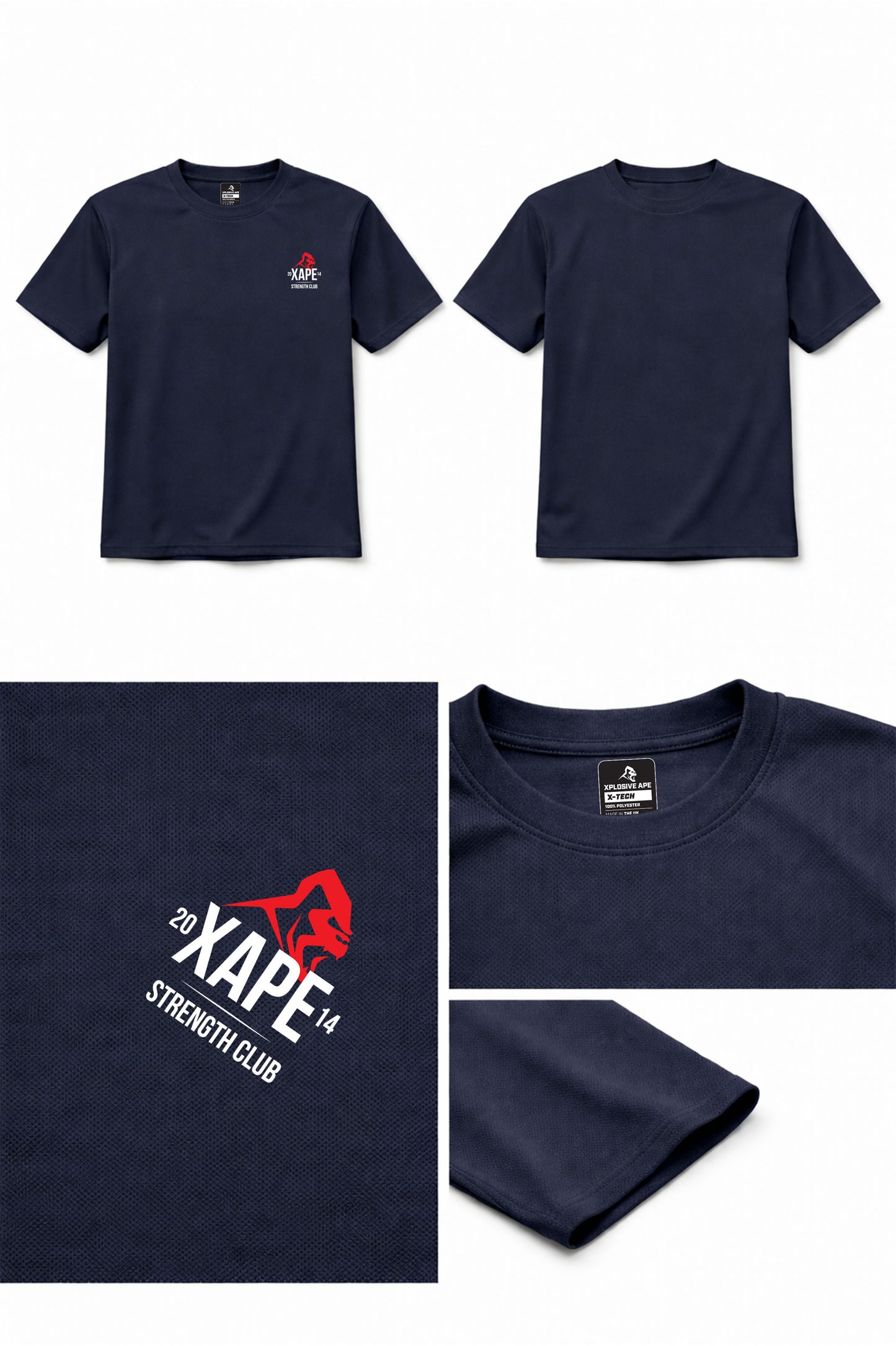 XAPE Classic Strength X Tech Tee - Navy