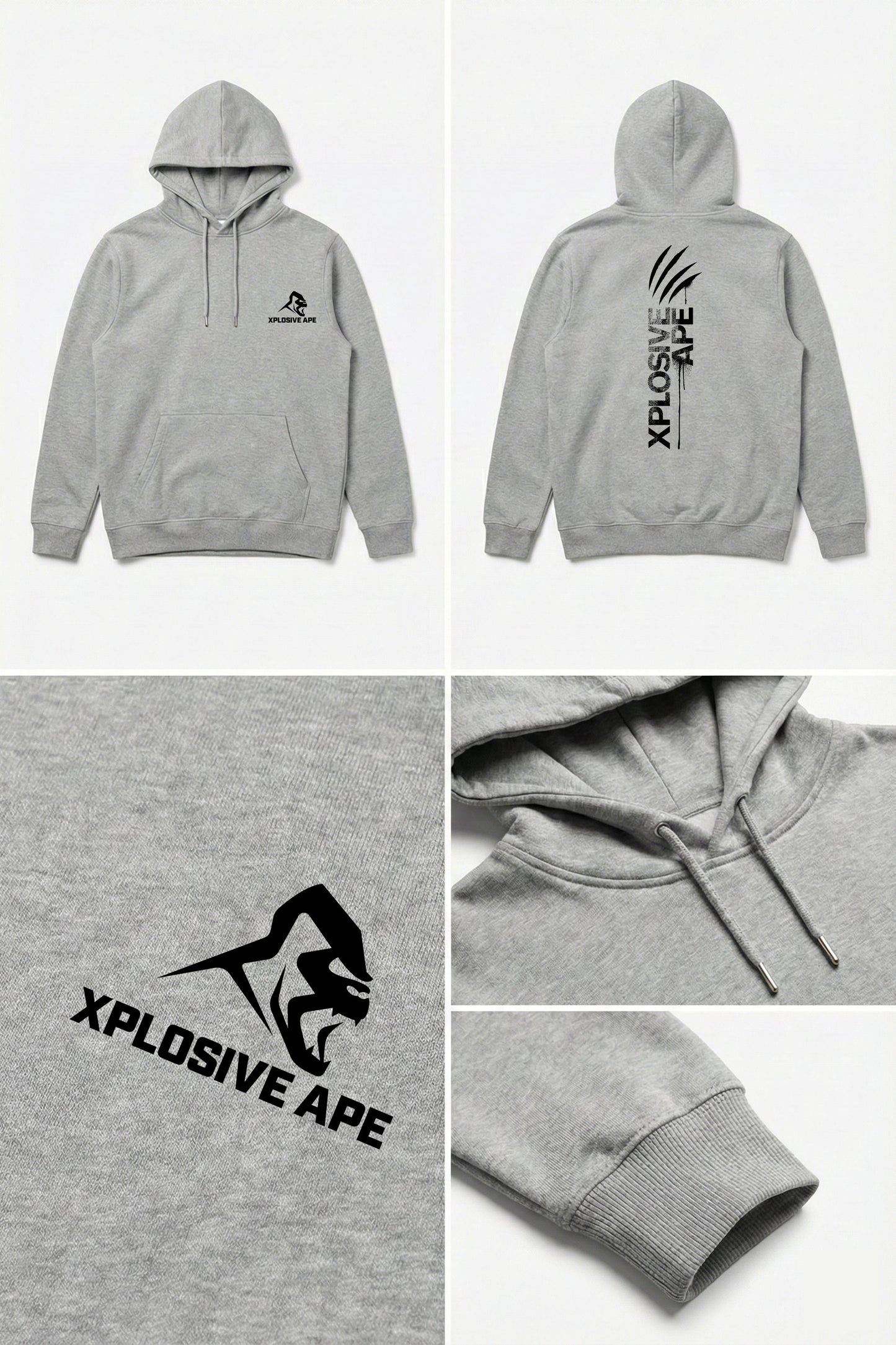 XAPE Claw V2 String Hoodie - Sports Grey