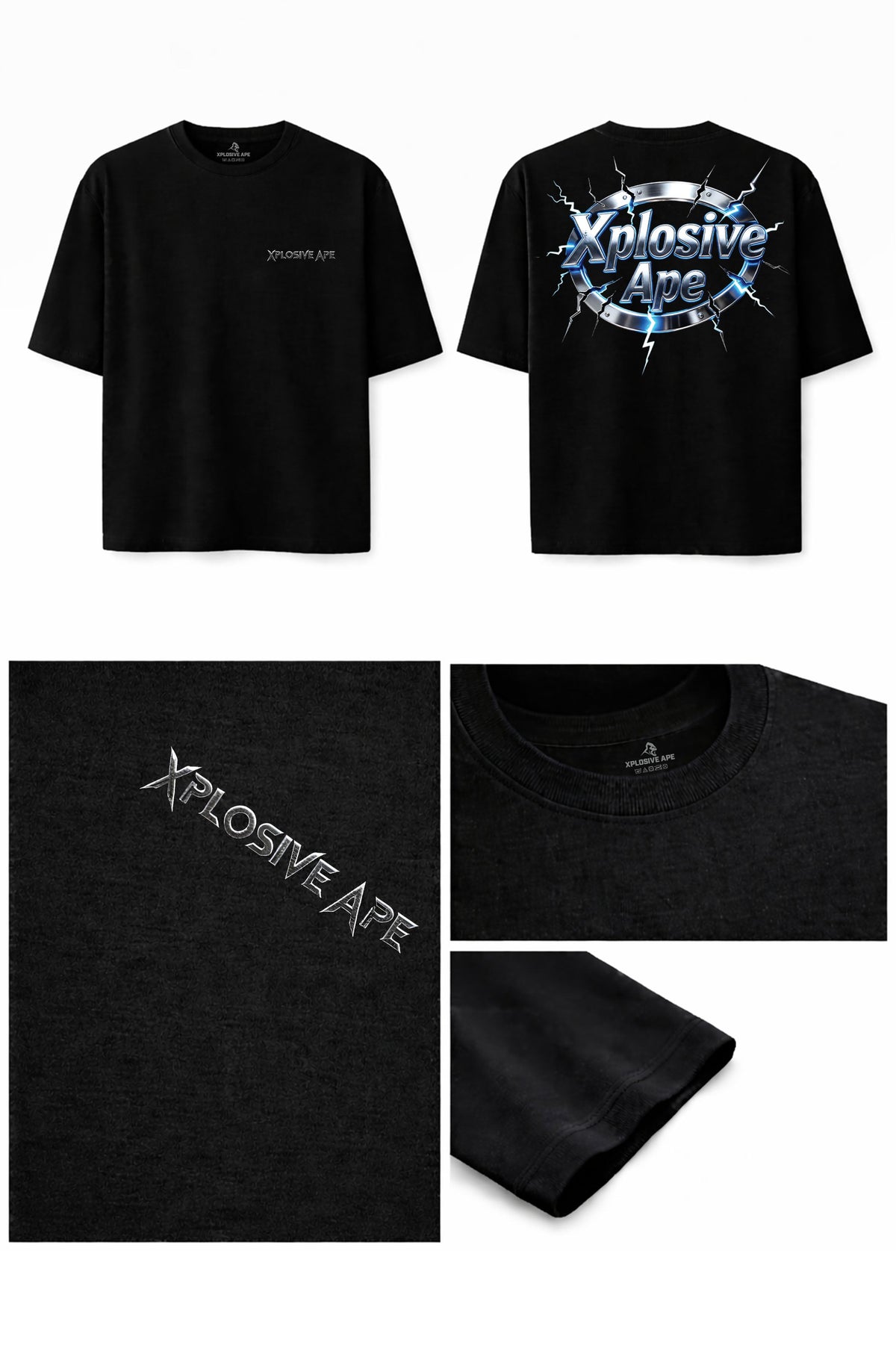 XAPE Electro Seal Oversized Tee - Black