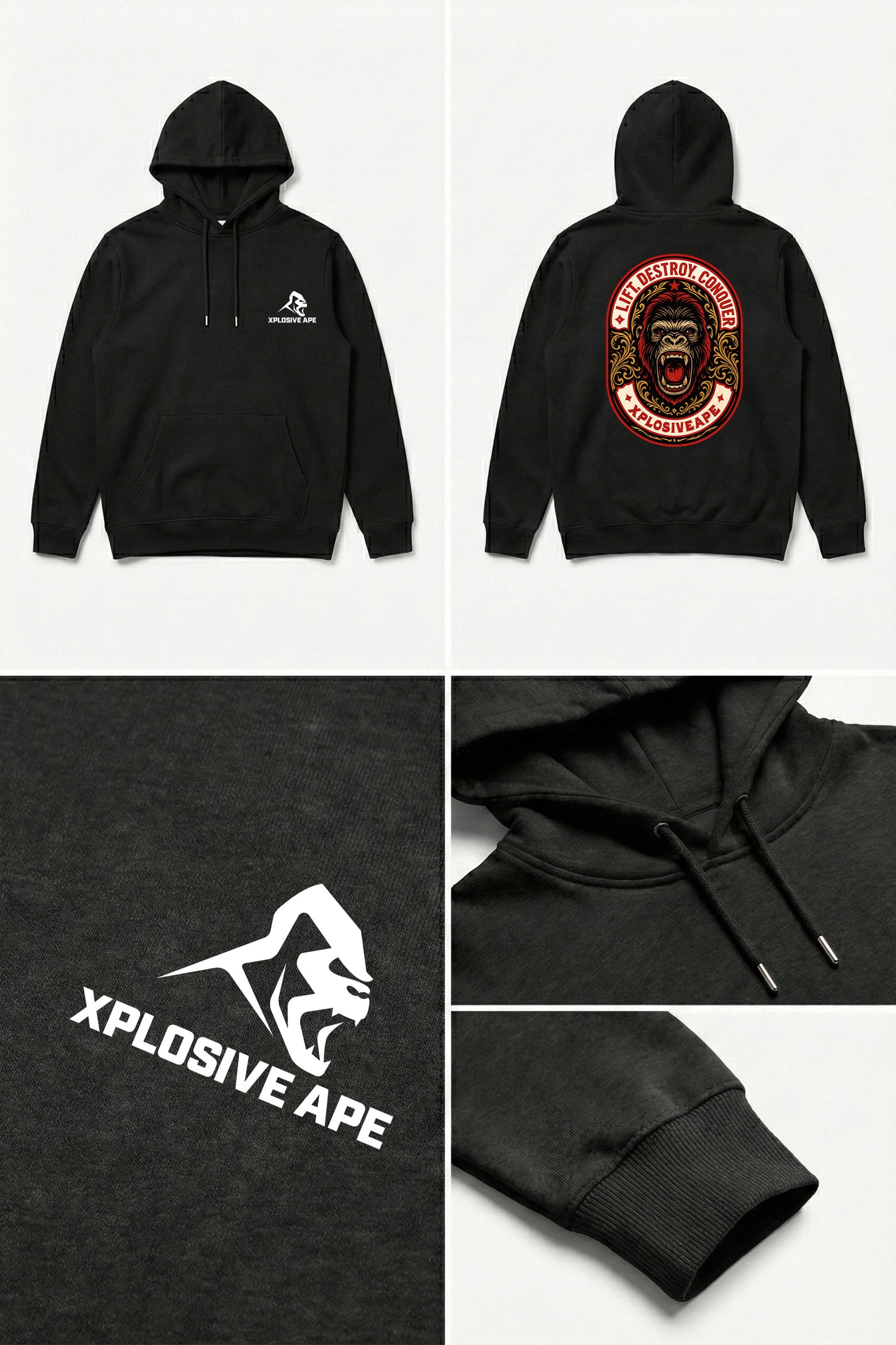 XAPE Heritage String Hoodie - Black