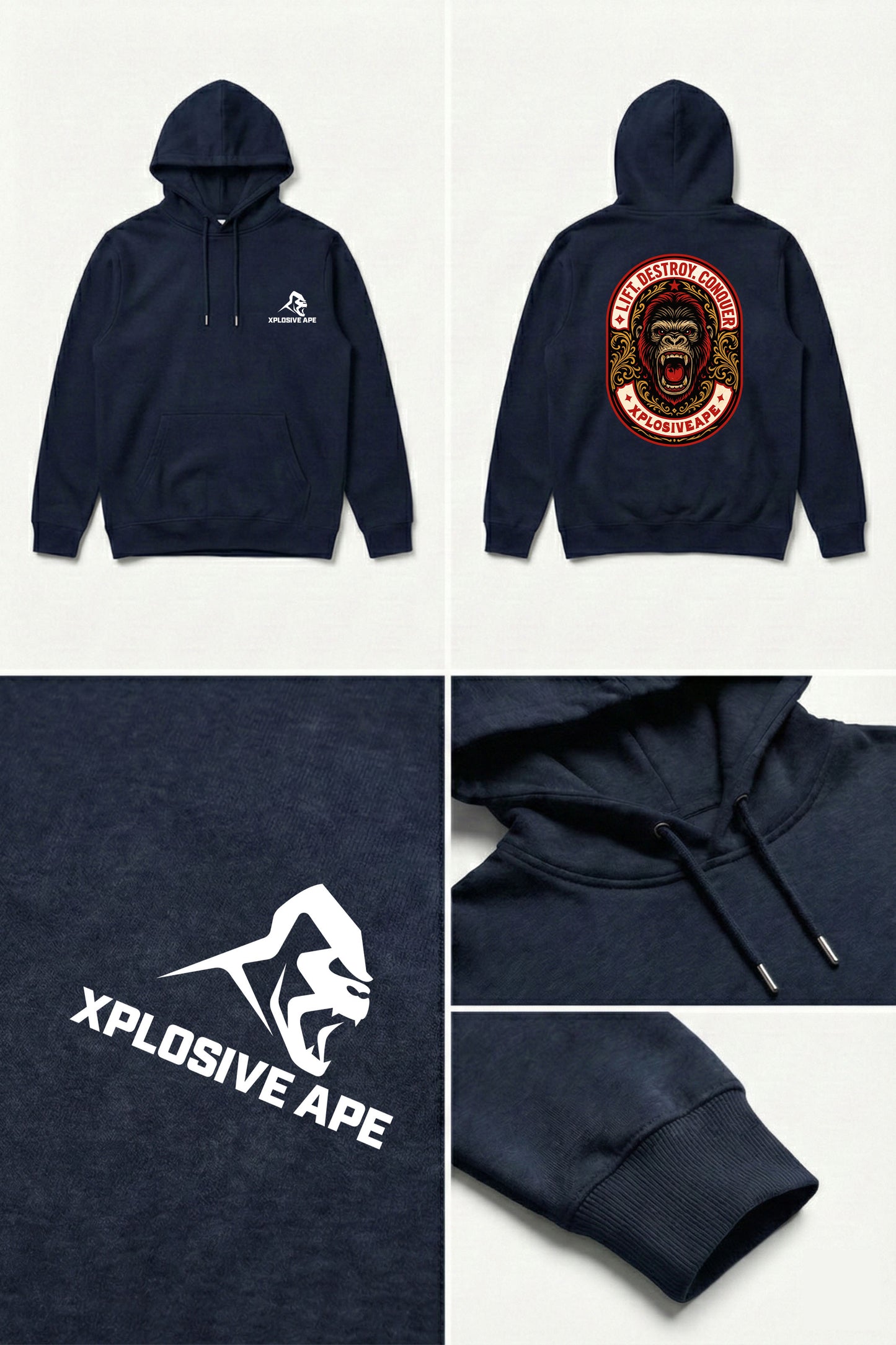 XAPE Heritage String Hoodie - Navy