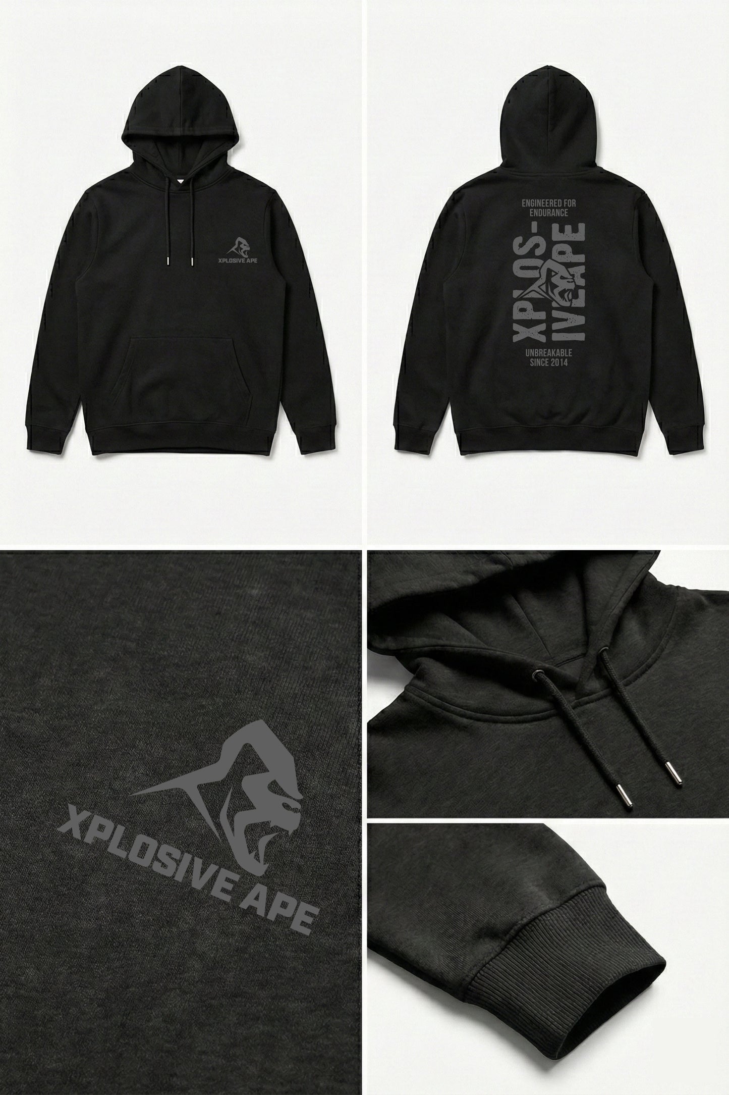 XAPE Unbreakable String Hoodie - Black