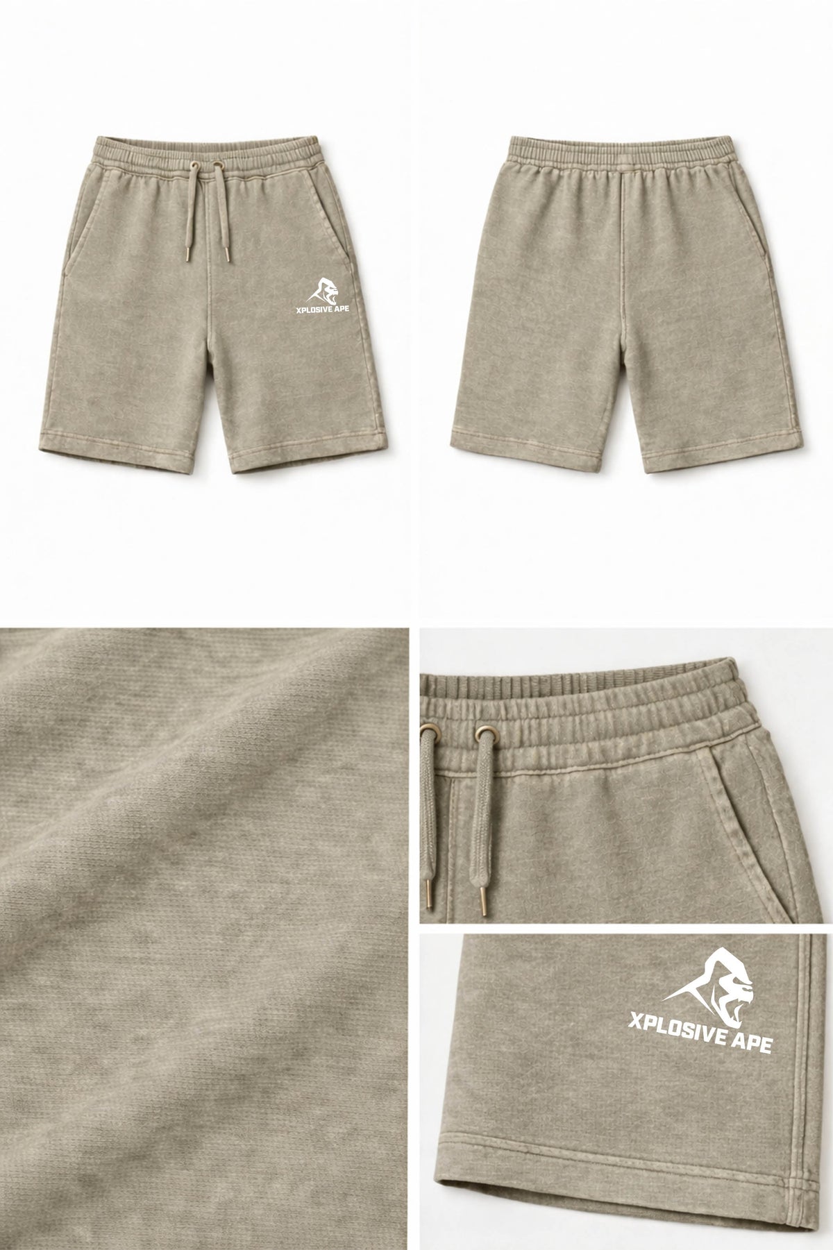 XAPE Vintage Wash Shorts - Stone