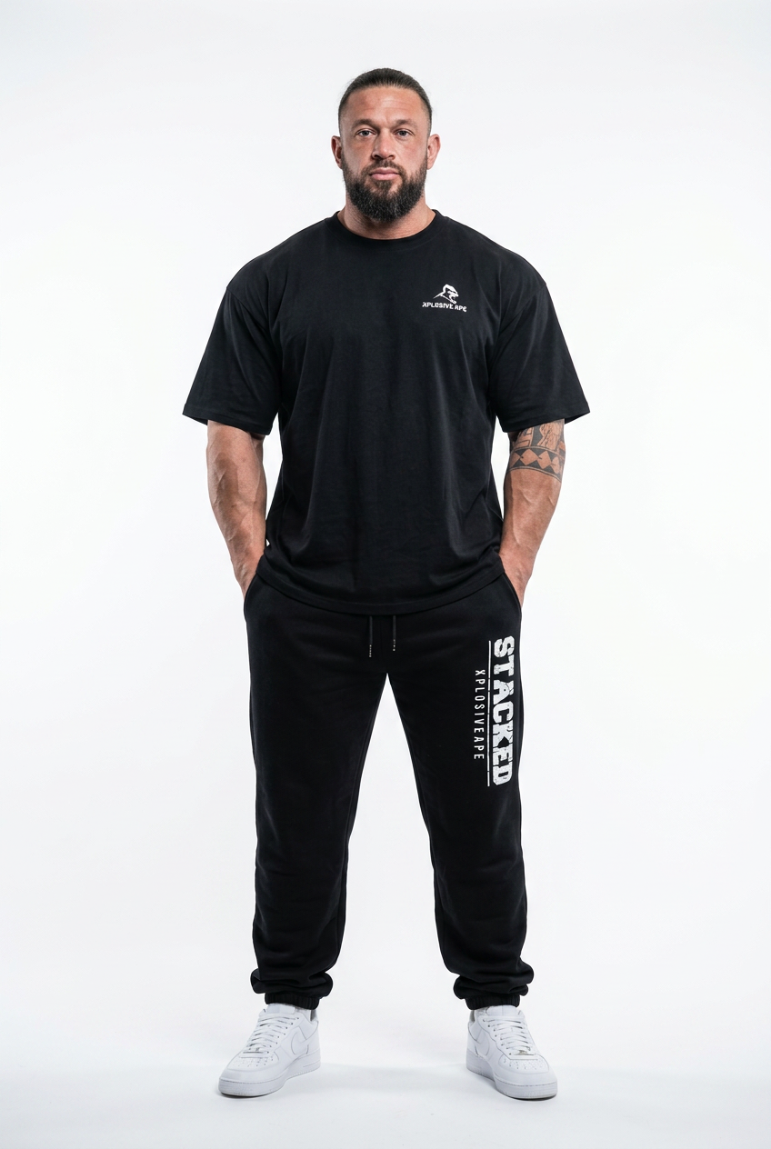 XAPE Stacked Joggers - Black
