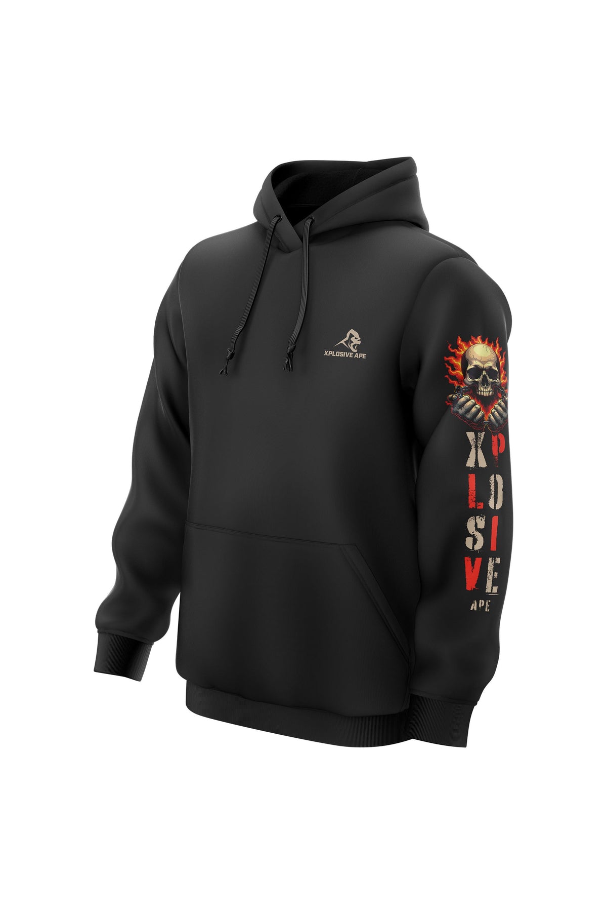 XAPE Skull Authority String Hoodie - Black
