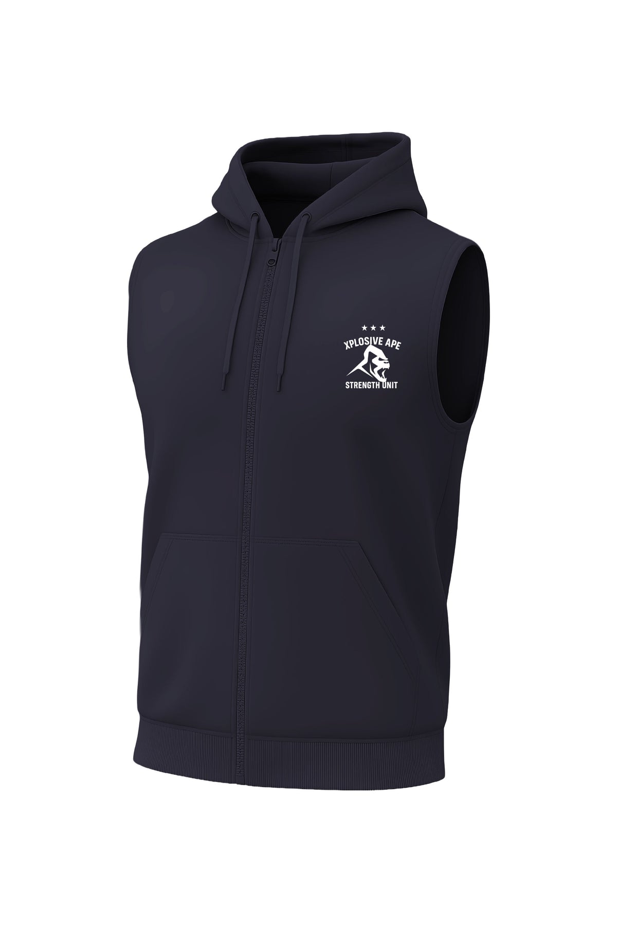 XAPE Strength Unit Sleeveless Hoodie - Navy