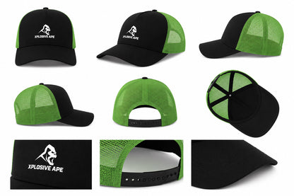 XAPE Classic Trucker Cap - Black/Safety Green