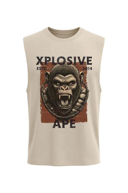 XAPE Barbed Drop Arm Tank Top - Sand