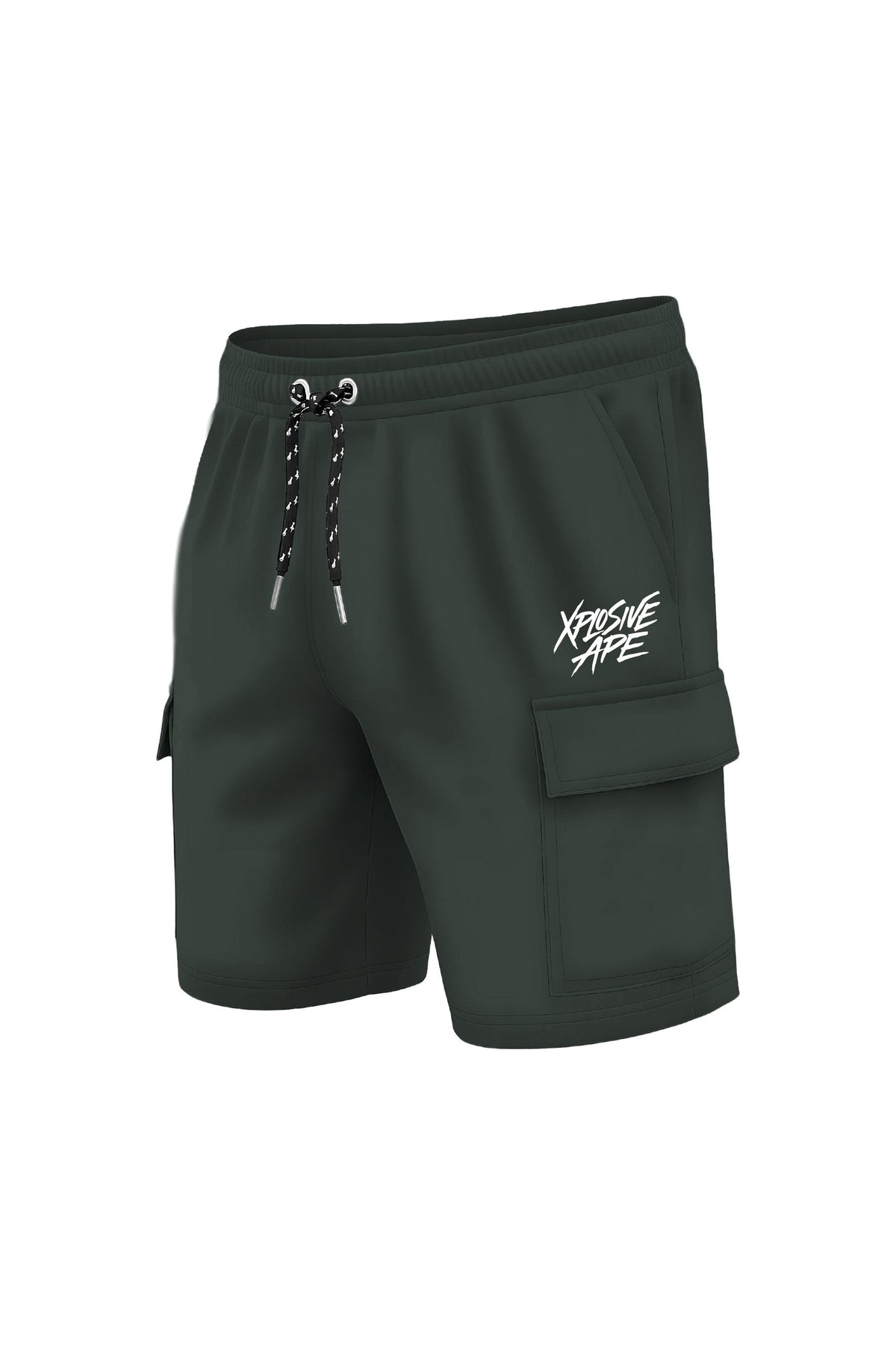 XAPE Classic Brush Script  Cargo Shorts - Dark Green
