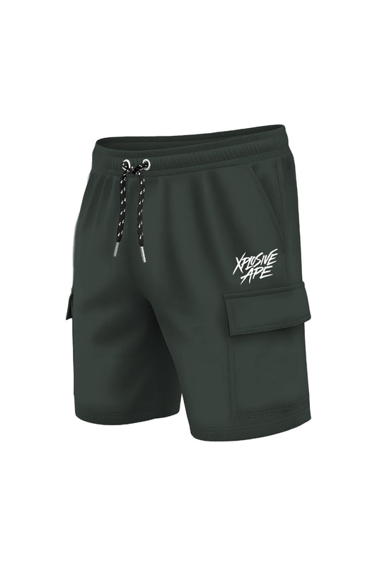XAPE Classic Brush Script  Cargo Shorts - Dark Green