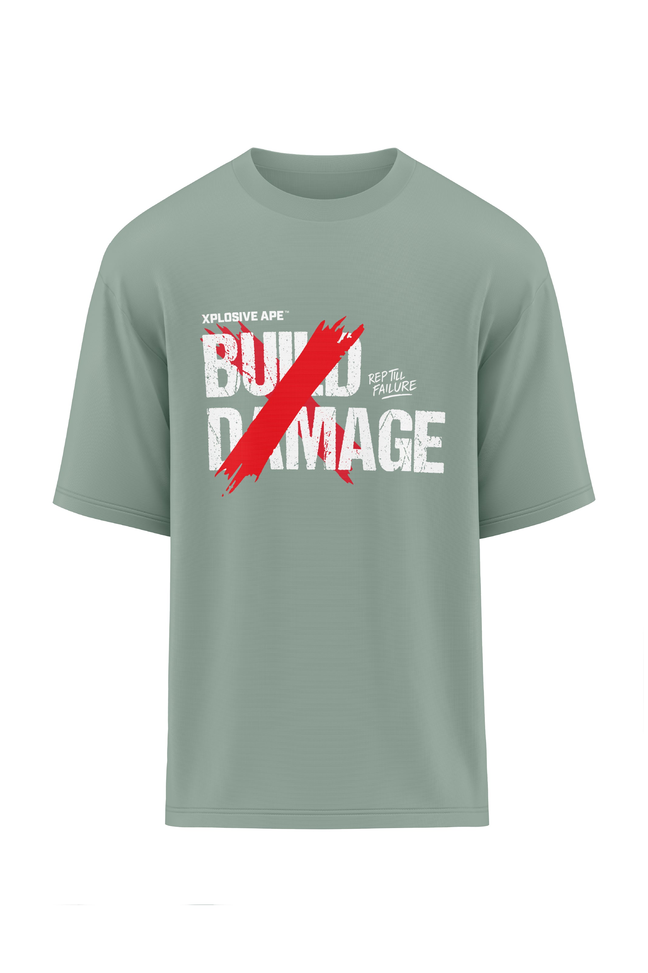 XAPE Build Damage Oversized Tee - Sage – Xplosive Ape