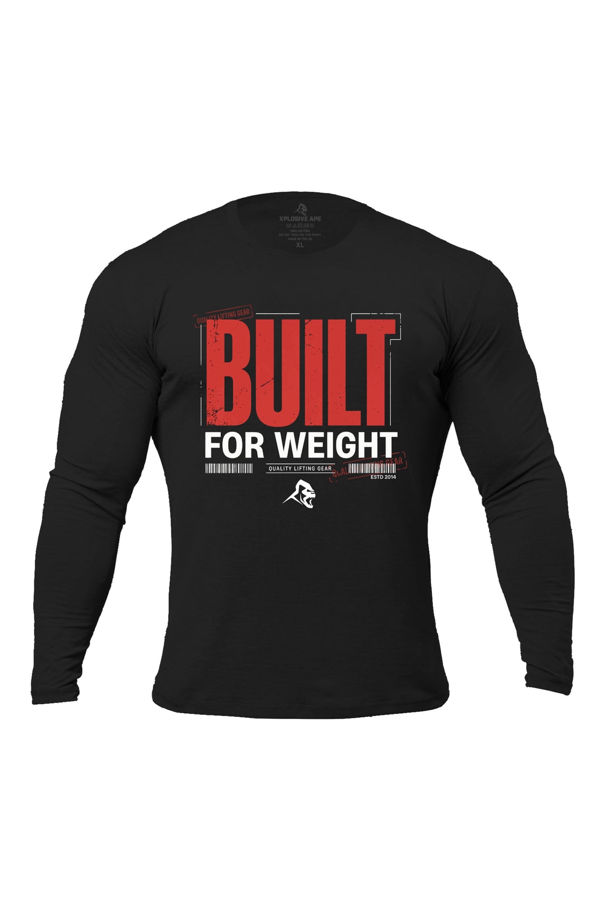 XAPE Built For Weight Long Sleeve Tee - Black