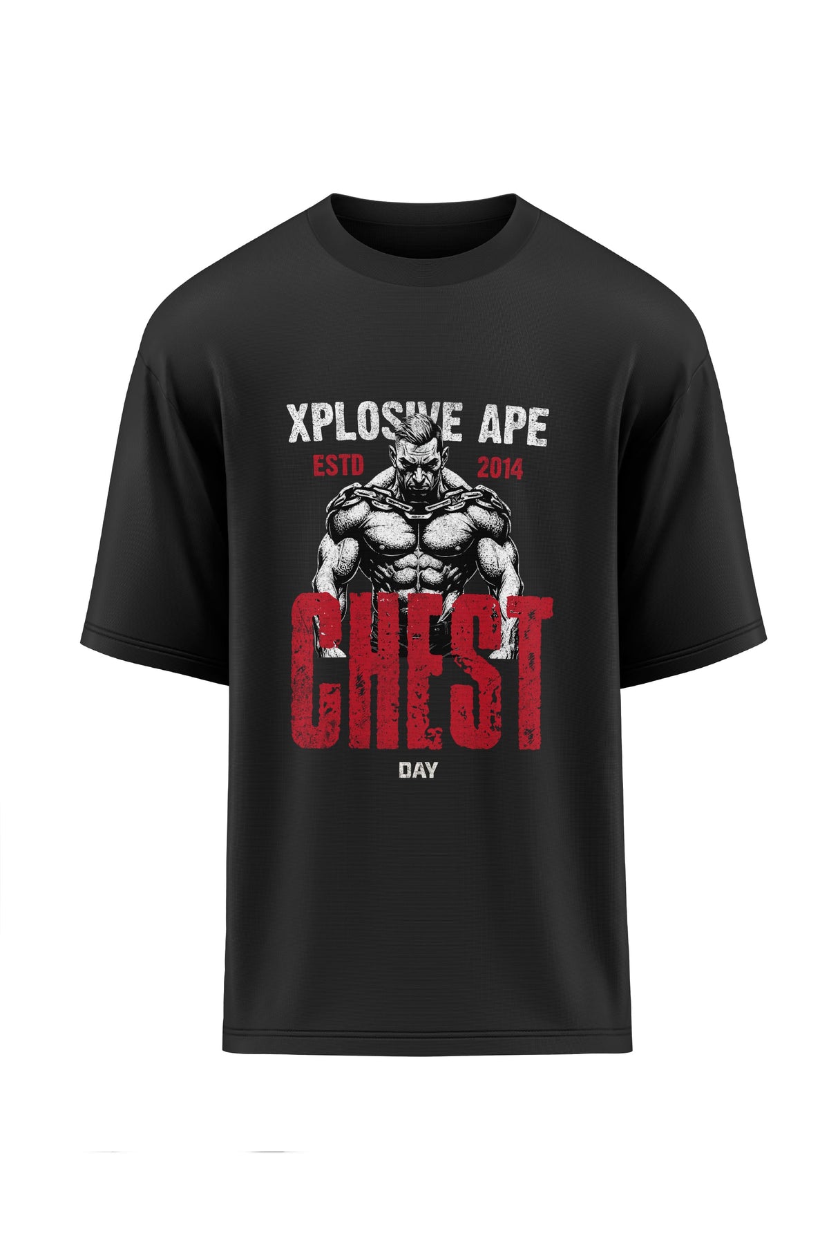 XAPE Chest Day Oversized Tee - Black