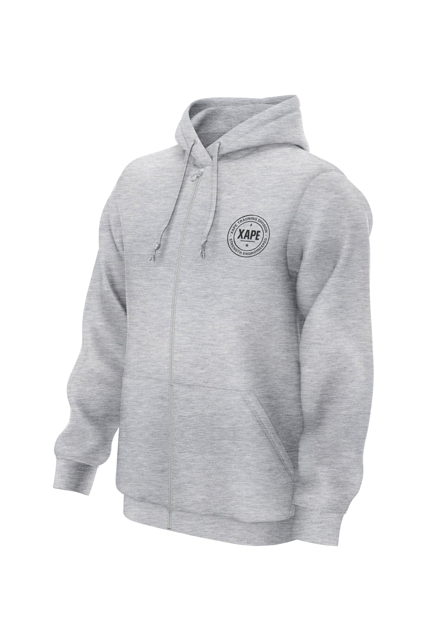 XAPE Classic Badge Logo V2 Zip Hoodie - Sports Grey