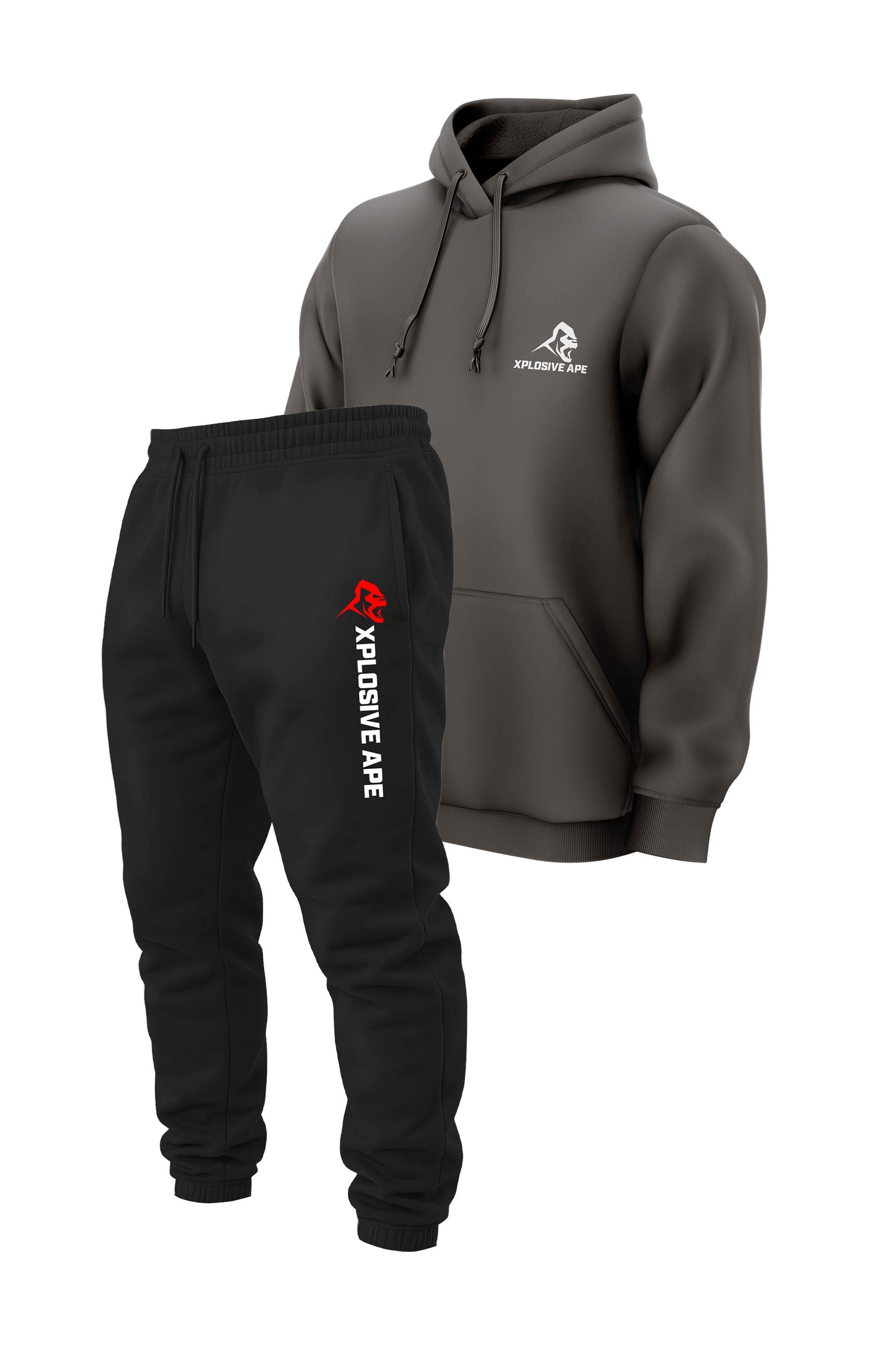 XAPE Classic String Hoodie & Originals V2 Joggers Combo - Charcoal/Black