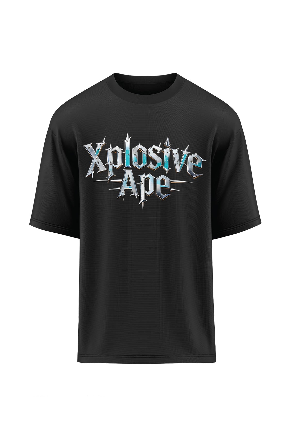 XAPE Cold Steel Script Oversized Tee - Black