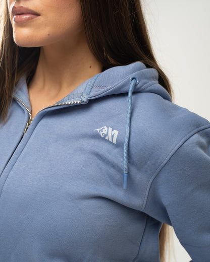 XAPE Core Logo Zip Hoodie - Slate Blue
