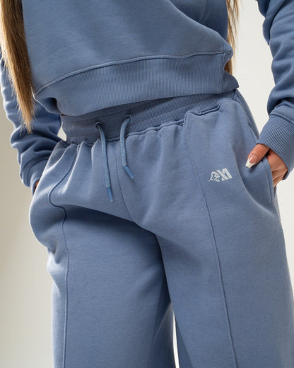 XAPE Core Logo Flared Joggers - Slate Blue