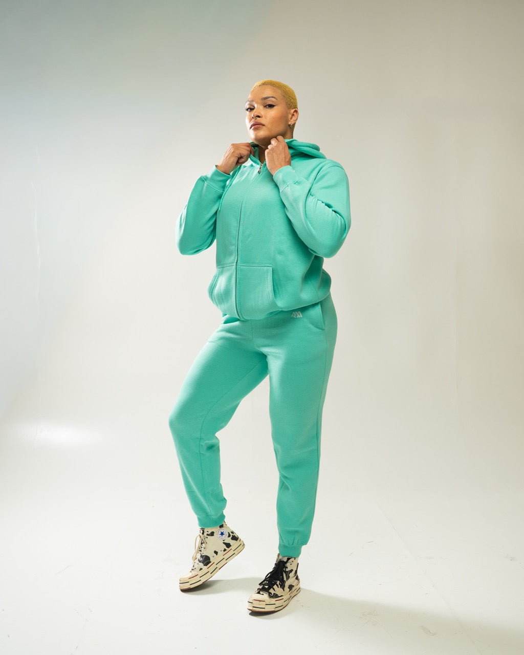 XAPE Core Logo Zip Hoodie - Deep Teal