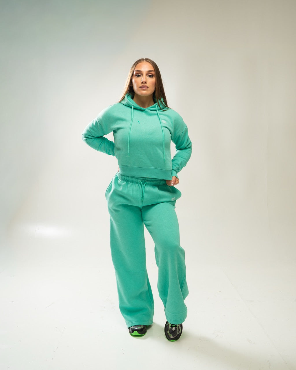 XAPE Core Logo Wide Leg Joggers - Deep Teal