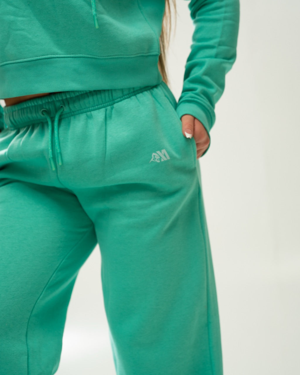 XAPE Core Logo Wide Leg Joggers - Deep Teal