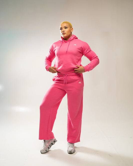 XAPE Core Logo Wide Leg Joggers - Dusty Pink