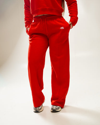 XAPE Core Logo Flared Joggers - Red