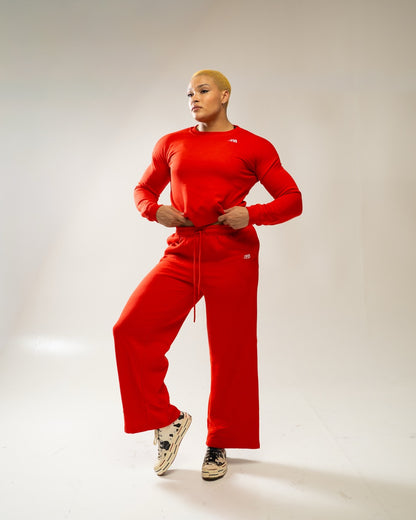 XAPE Core Logo Wide Leg Joggers - Red