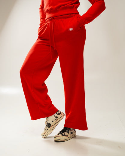 XAPE Core Logo Wide Leg Joggers - Red