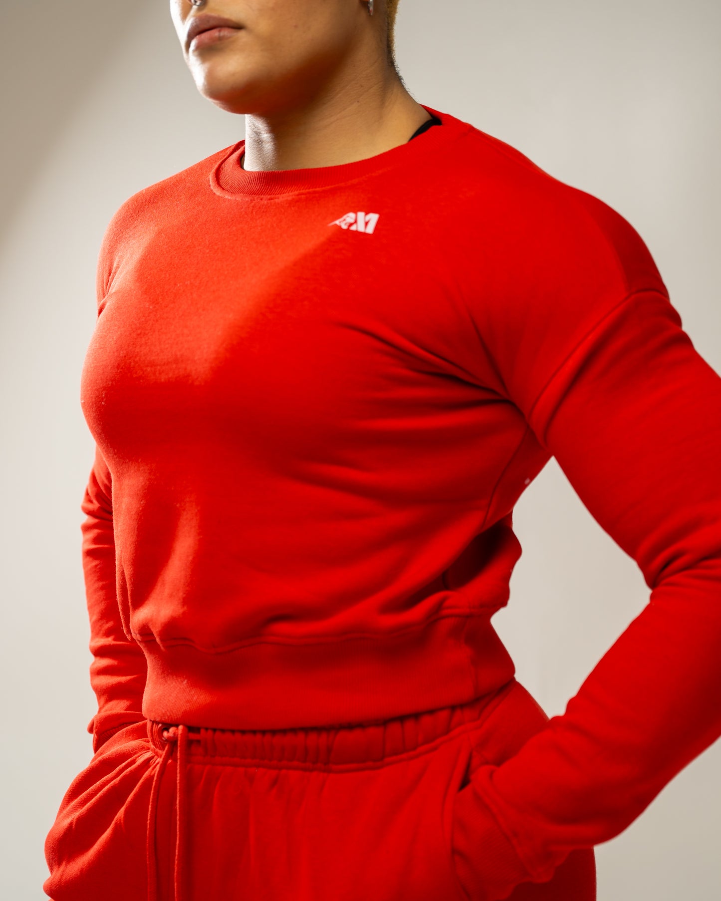 XAPE Core Logo Cropped Sweatshirt - Red