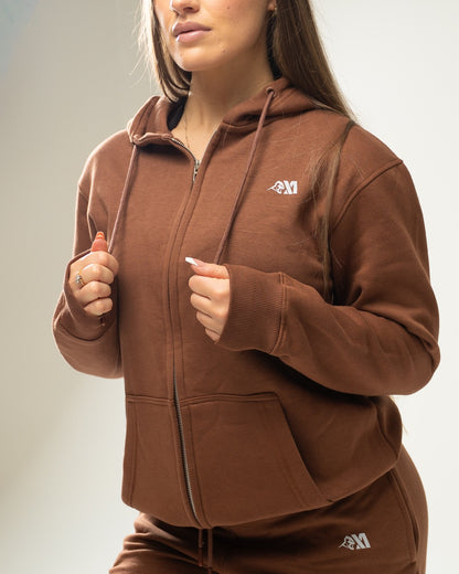 XAPE Core Logo Zip Hoodie - Cocoa