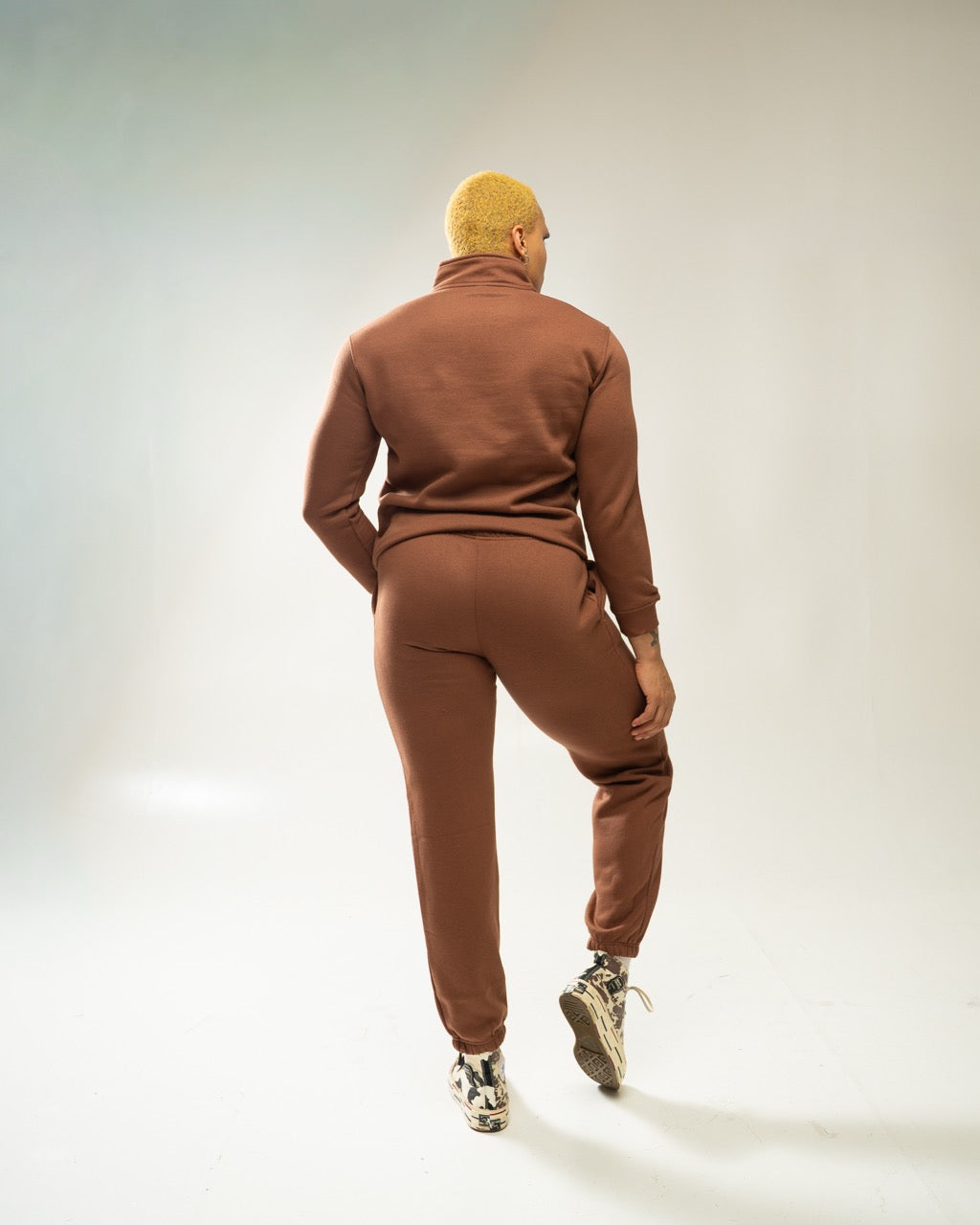 XAPE Core Logo Quarter Zip - Cocoa