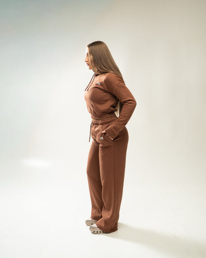 XAPE Core Logo Wide Leg Joggers - Cocoa