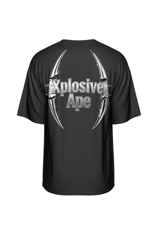 XAPE Double Fang Oversized Tee - Black