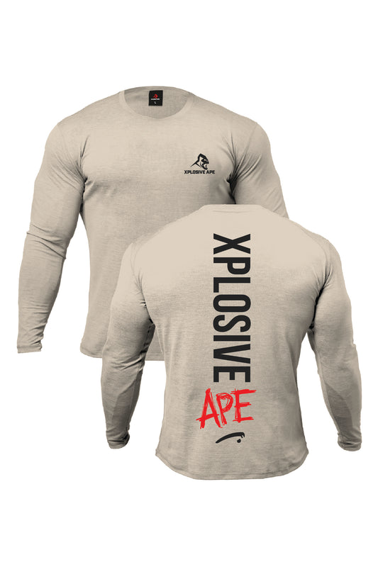 XAPE Graffiti V2 Long Sleeve Tee - Sand