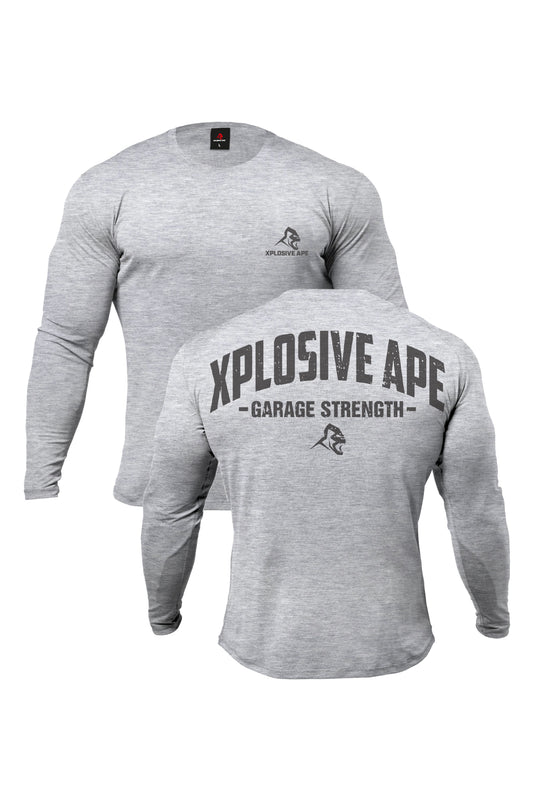 XAPE Garage Strength Long Sleeve Tee - Sports Grey