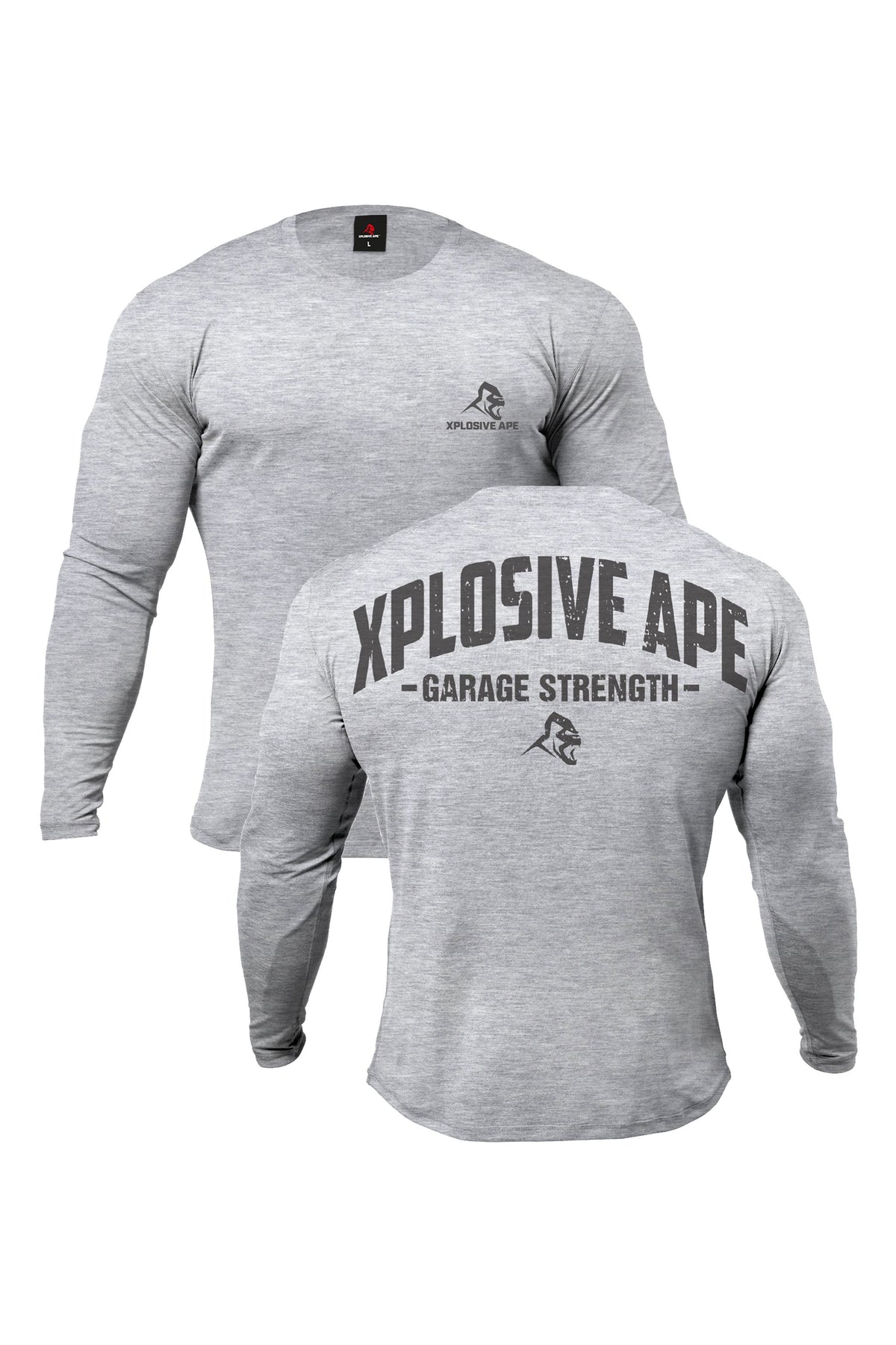 XAPE Garage Strength V2 Long Sleeve Tee - Sports Grey