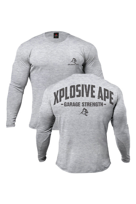 XAPE Garage Strength V2 Long Sleeve Tee - Sports Grey