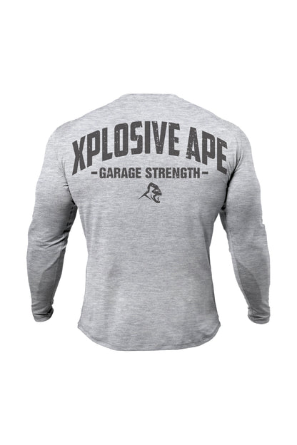 XAPE Garage Strength Long Sleeve Tee - Sports Grey