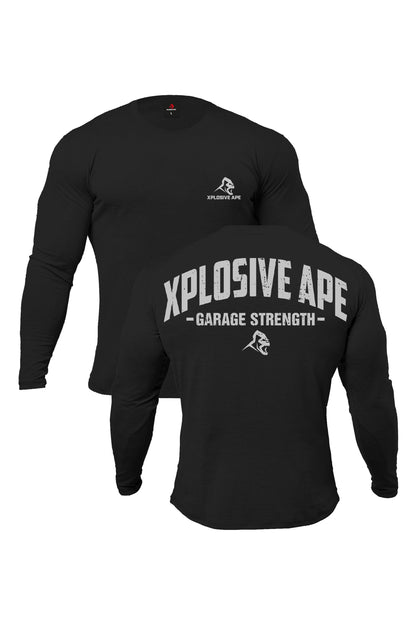 XAPE Garage Strength Long Sleeve Tee - Black