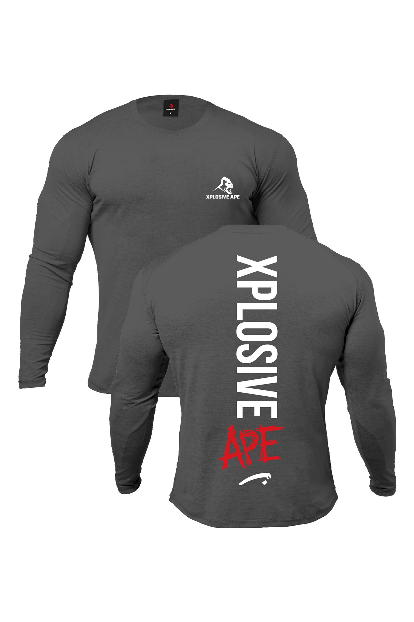 XAPE Graffiti Long Sleeve Tee - Charcoal