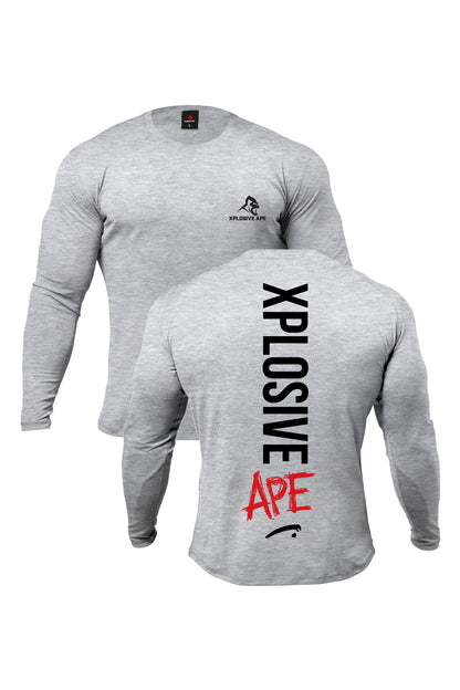 XAPE Graffiti Long Sleeve Tee - Sports Grey